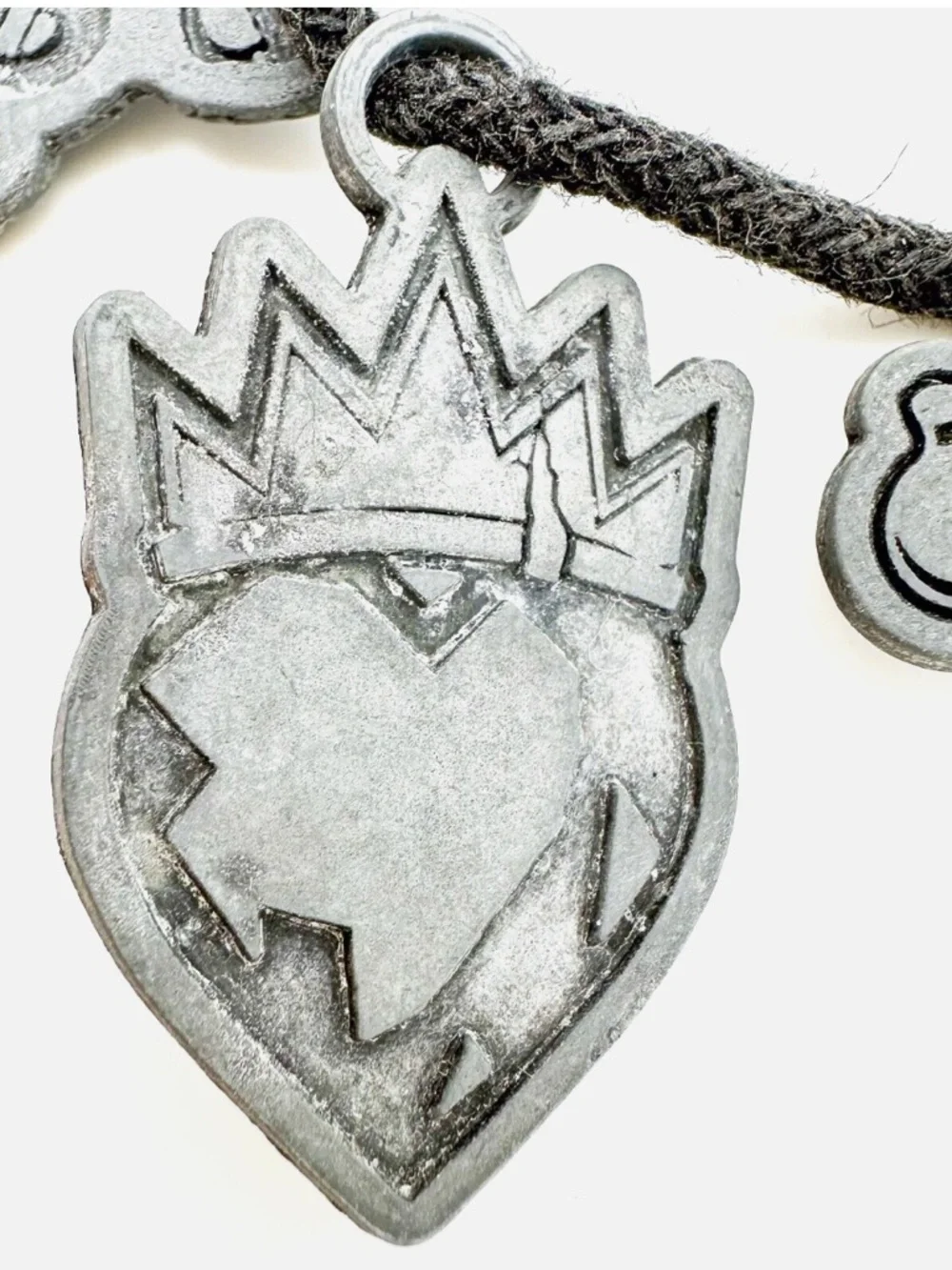 Black Cord Necklace with Metal Charms - Picture 7 of 11